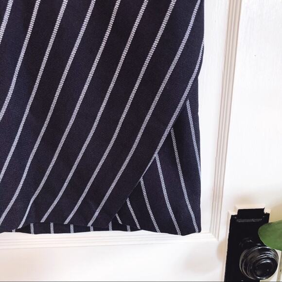 Banana Republic Navy Stripe Wrap A-Line Skirt - Picture 10 of 14